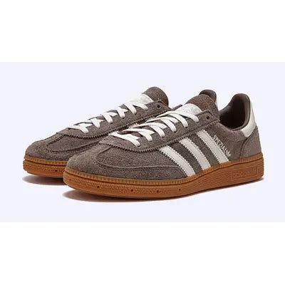 Adidas originals handball spezial gum sole trainers in brown and white